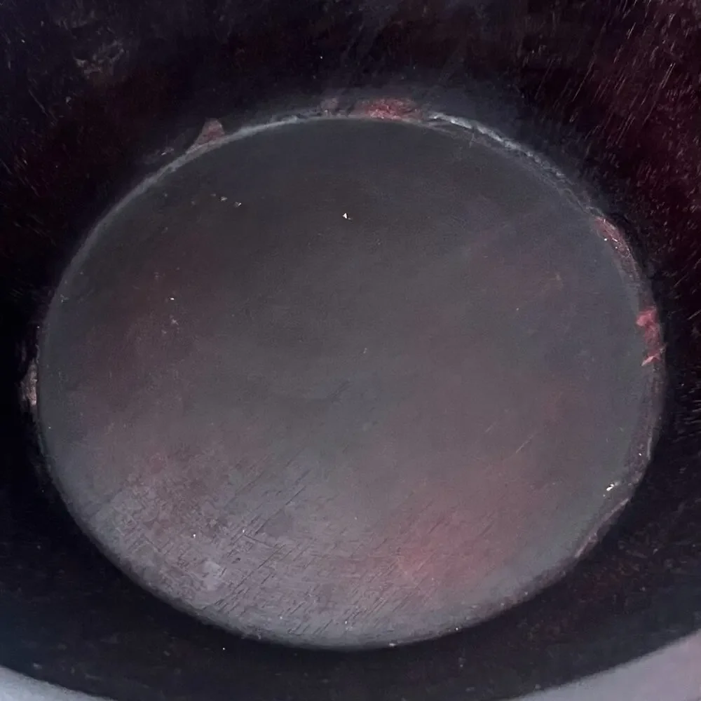 Vintage Clay Art Dark Wood Salad Bowl 15.5